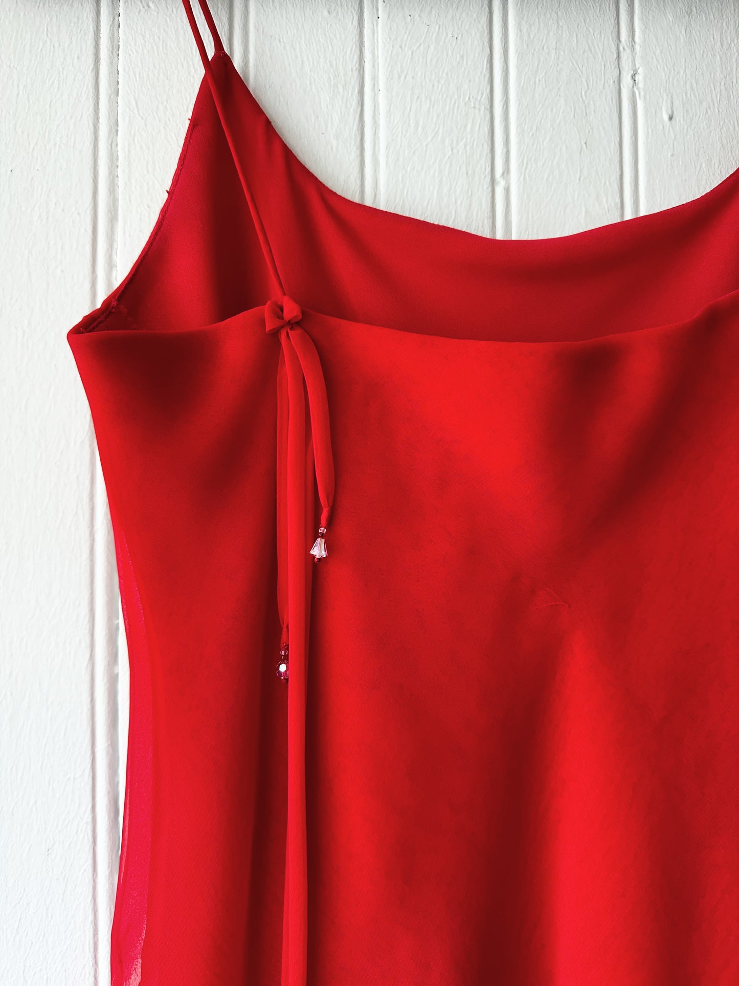 Stunning Red Silk Layered Dress
