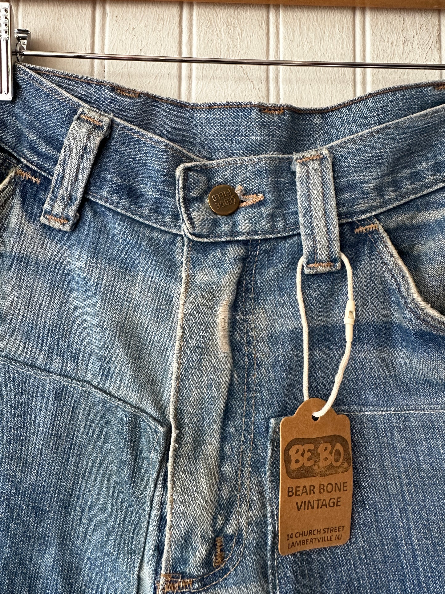 70’s Patched Sedge Field Flared Denim